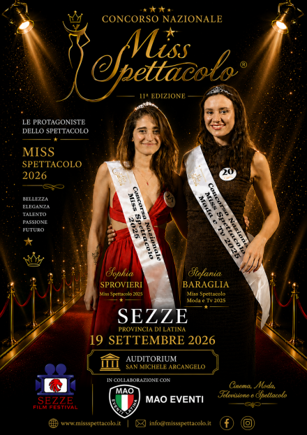 LOCANDINA MISS SPETTACOLO 2026 - Miss Spettacolo 